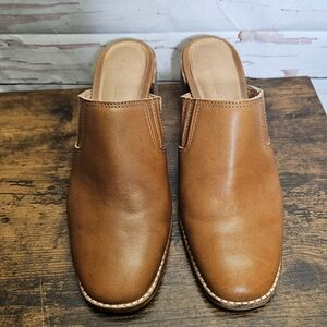 Madewell Tan Leather Mules
